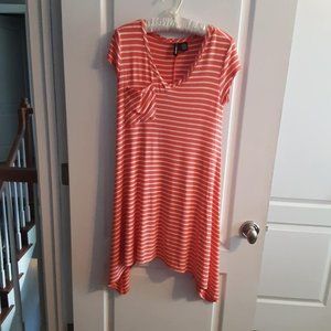 No Comment Melon White Sriped Dress Size M